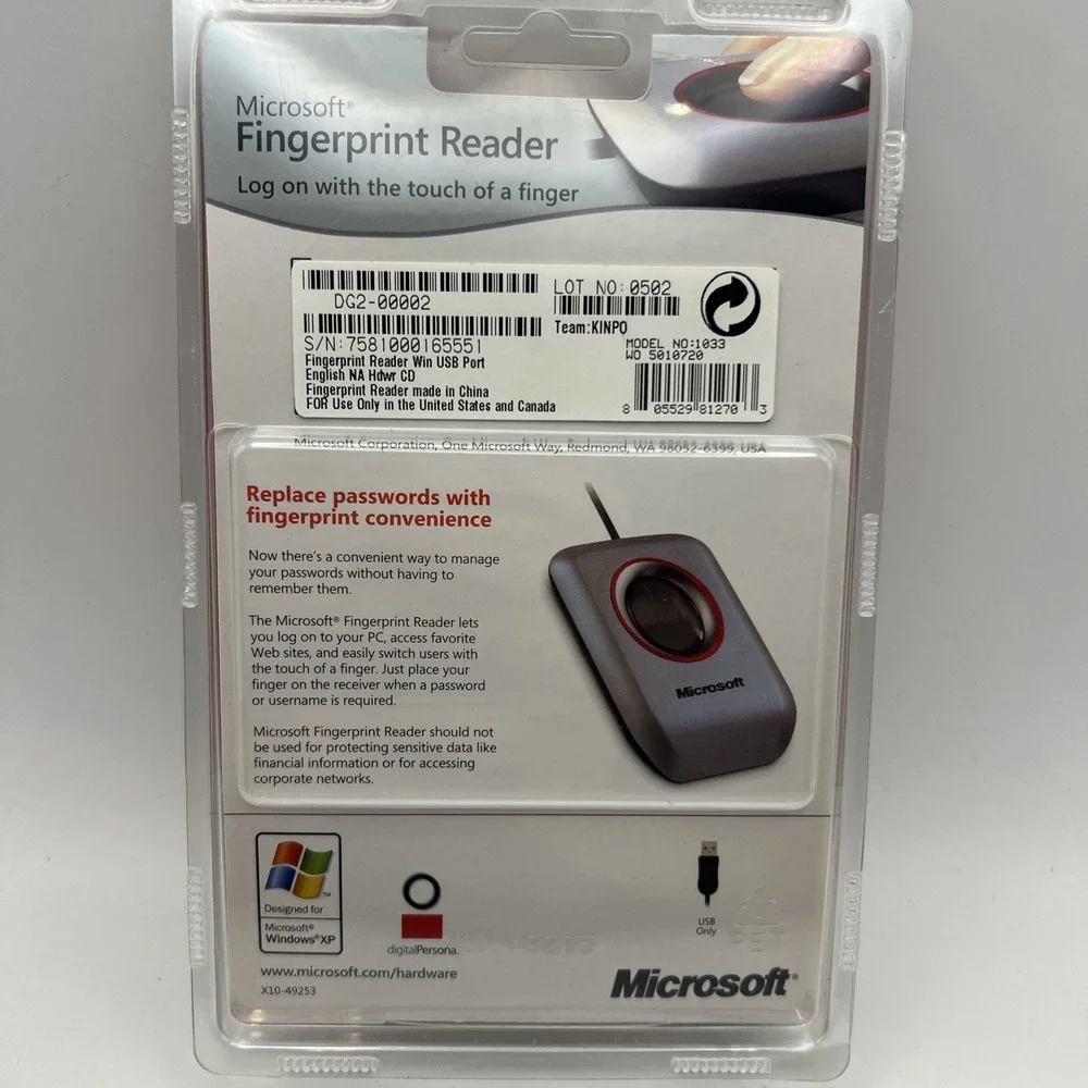 Microsoft fingerprint reader